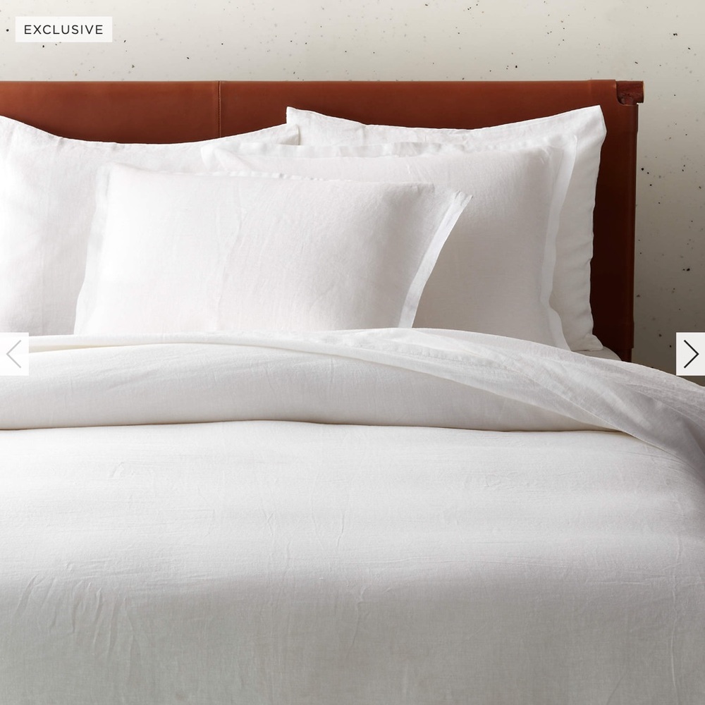 CB2 Crisp White Duvet Cover Set